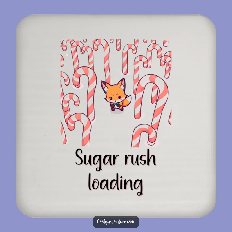 Funny Fox Coaster - Protect Surfaces with Candy Cane Maze Style