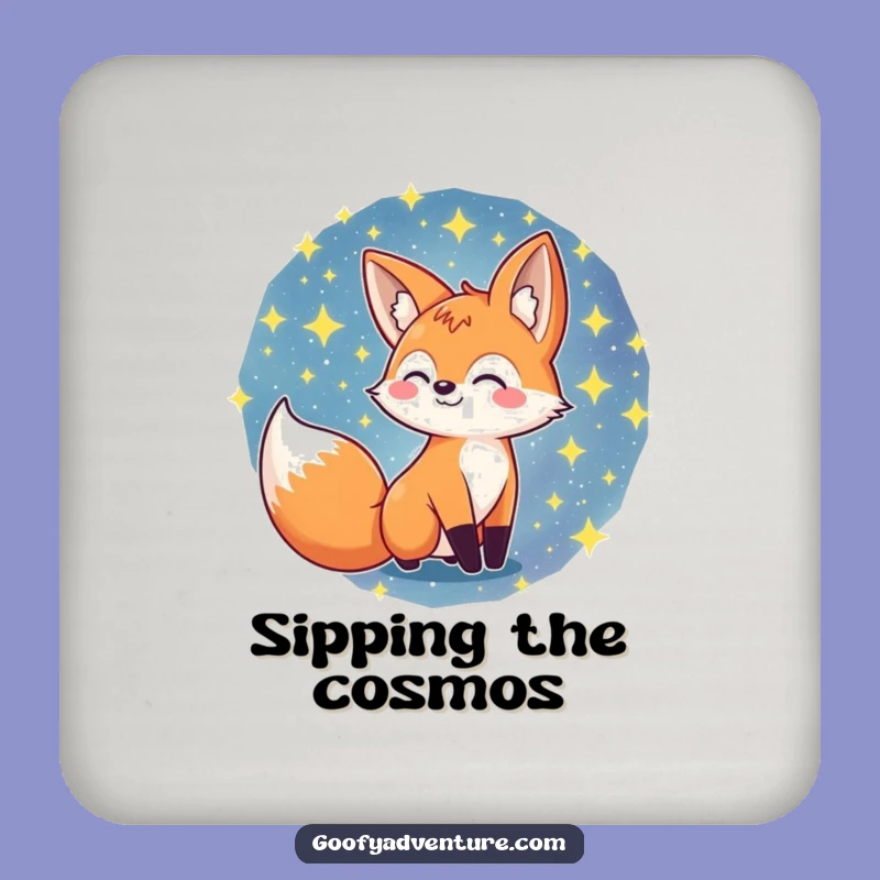 Funny Fox Galaxy Coasters: Protect Your Space with This Hilarious Cosmic Art