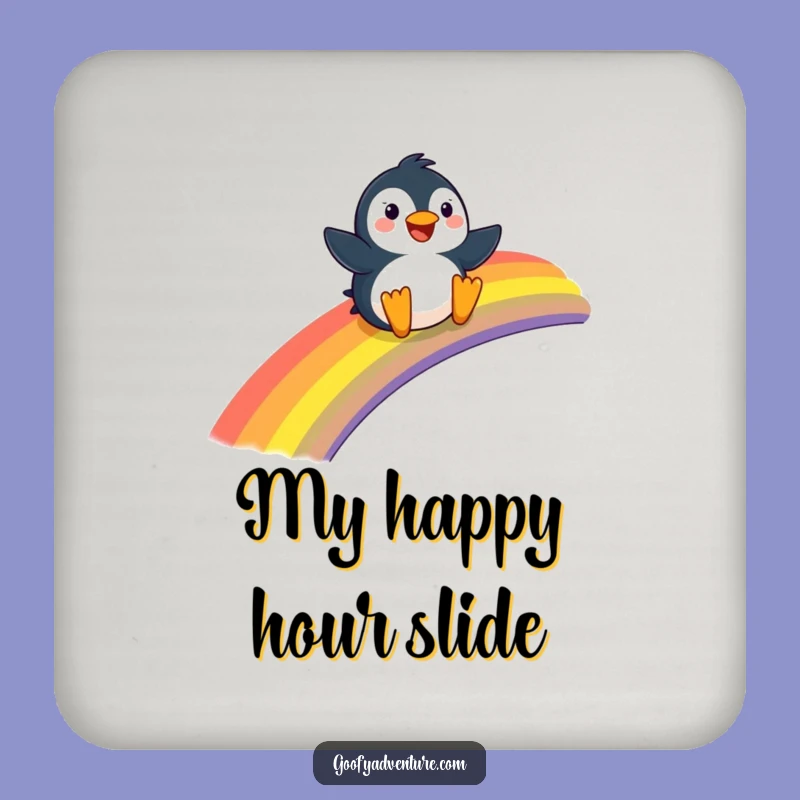 Funny Penguin Coaster - Protect Surfaces with Rainbow Sliding Style