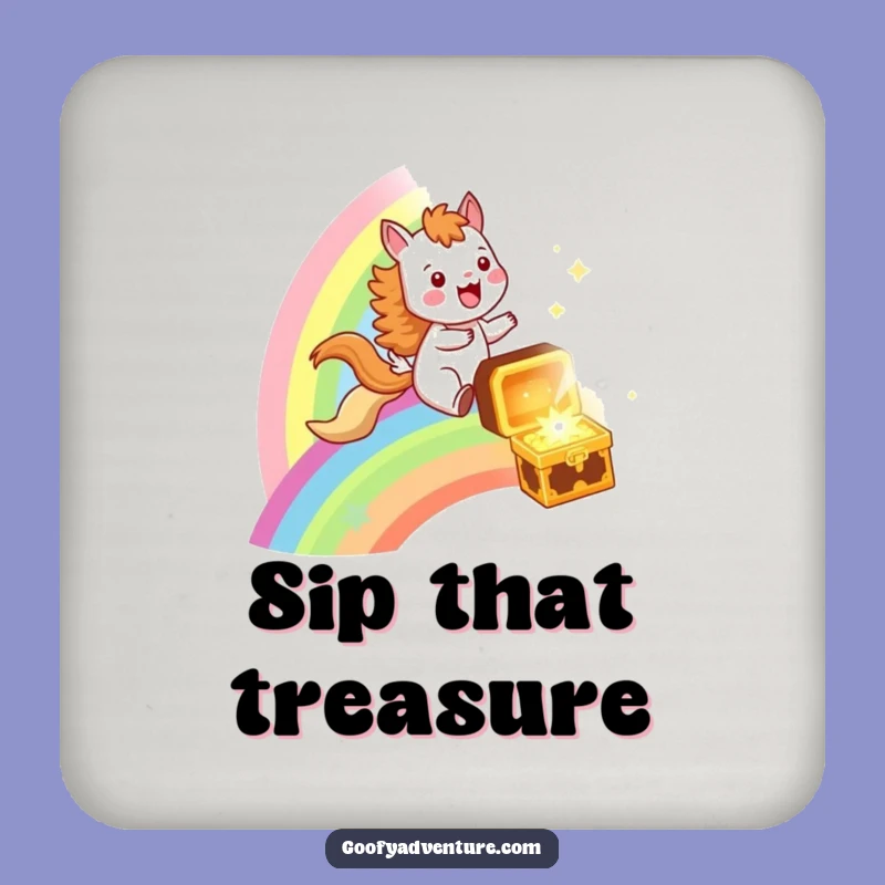 Funny Rainbow Treasure Coaster: Joyful Animal Drink Protector Gift
