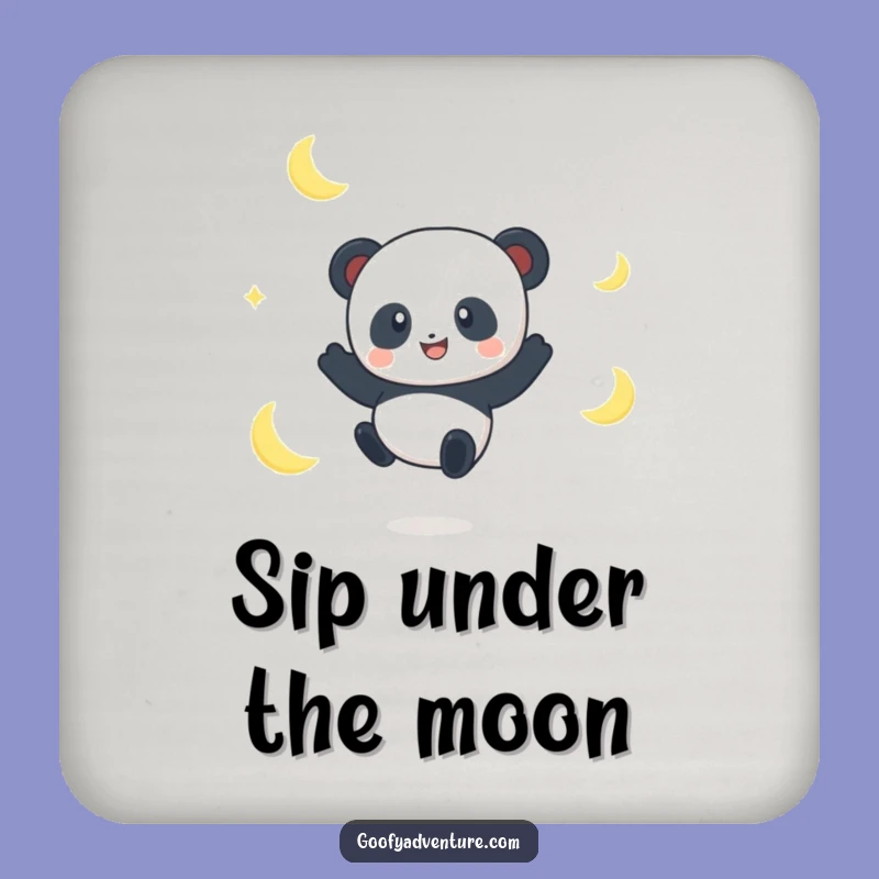 Funny Panda Moon Jumper Coaster: Protect Surfaces with Magic