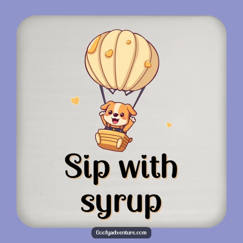 Funny Dog Pancake Pilots Coasters - Protect Surfaces with Whimsical Humor!