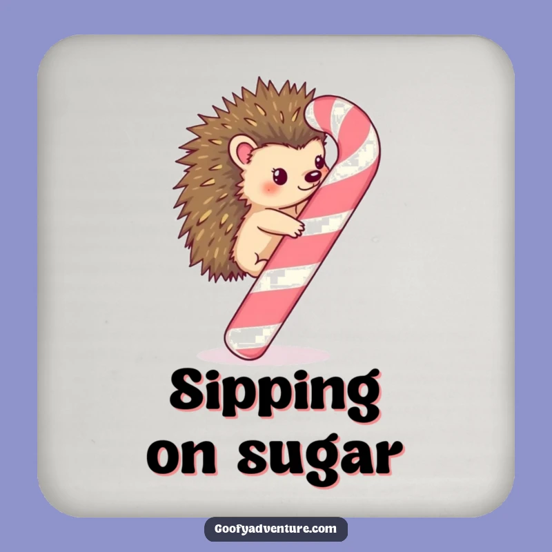 Funny Kawaii Hedgehog Candy Cane Climb Coaster - Festive Table Protection