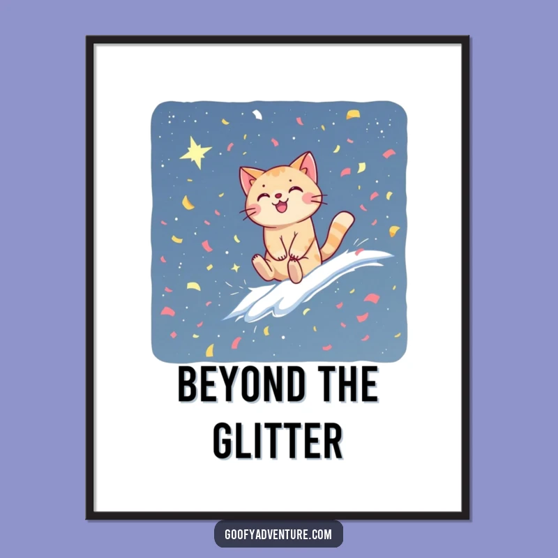 Funny Cat Confetti Universe Poster - Stunning & Hilarious Galactic Wall Art!