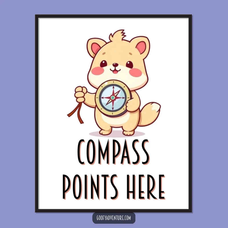 Funny Kawaii Explorer Animal Poster: Decorate Your Space with Hilarious Wanderlust