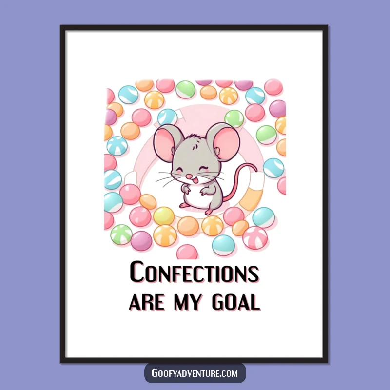Funny Mouse Candy Maze Poster: Sweeten Your Walls with Humor