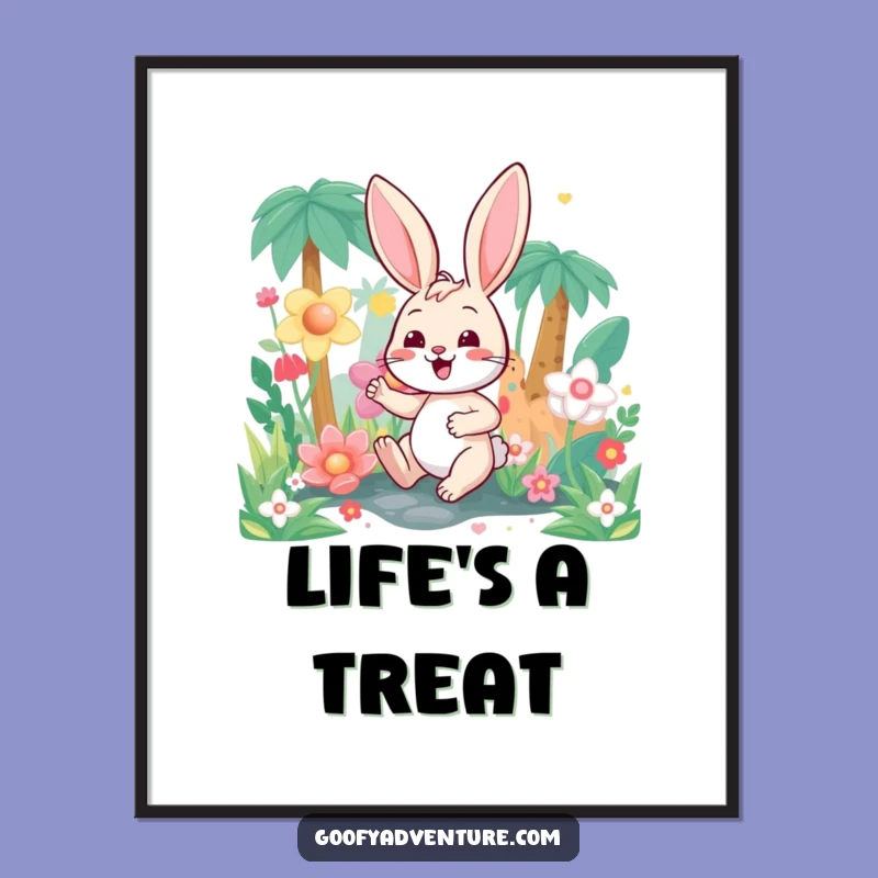 Funny Bunny Candy Jungle Poster - Whimsical Wall Art for a Sweet Escape