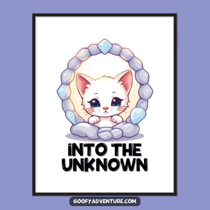Funny Kitten Portal Poster: Whimsical & Hilarious Wall Art for Dreamers