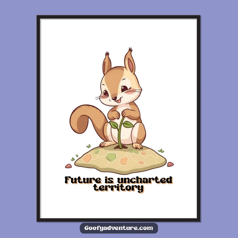 Funny Squirrel Planting Map Seed Poster: Inspire Your Walls with Humor