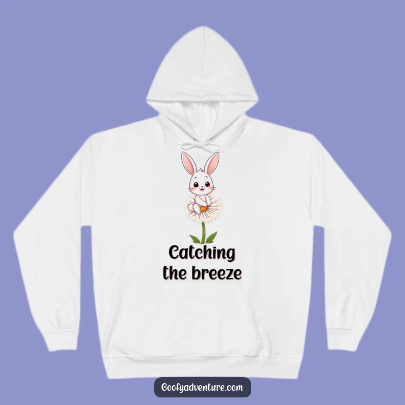 Cozy Funny Bunny Dandelion Hoodie: Warm Up with This Hilarious Adventure Gift