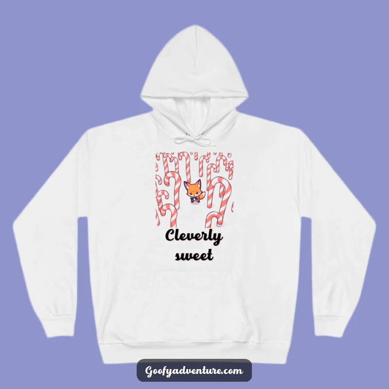 Funny Fox Hoodie - Cozy Candy Cane Maze Sweatshirt for Strategists