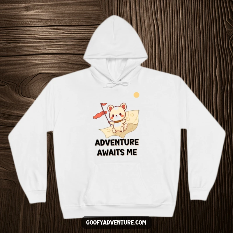 Funny kawaii animal character charting a course on a giant map, designed for comfort and the adventurous spirit.