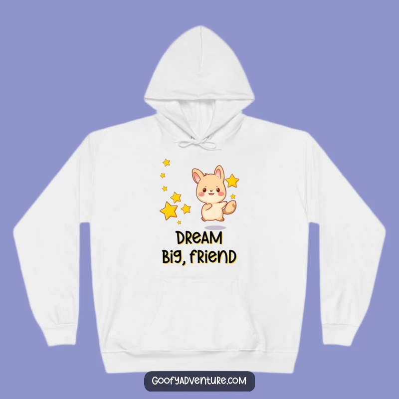 Funny Kawaii Animal Star Chase Hoodie: Cozy Night Sky, Warm Dreamy Gift