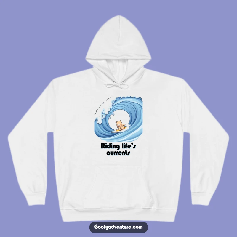 Funny Bear Cub Surfing Hoodie: Stay Cozy After the Surf, Perfect Beach Gift!