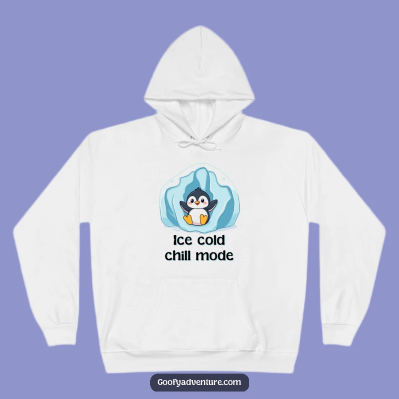 Funny Penguin Slider Hoodie: Cozy Glacier Fun Warm Gift