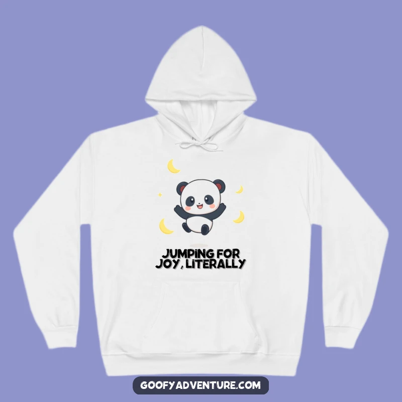 Cozy Funny Panda Moon Jumper Hoodie: Dreamer's Delight Apparel