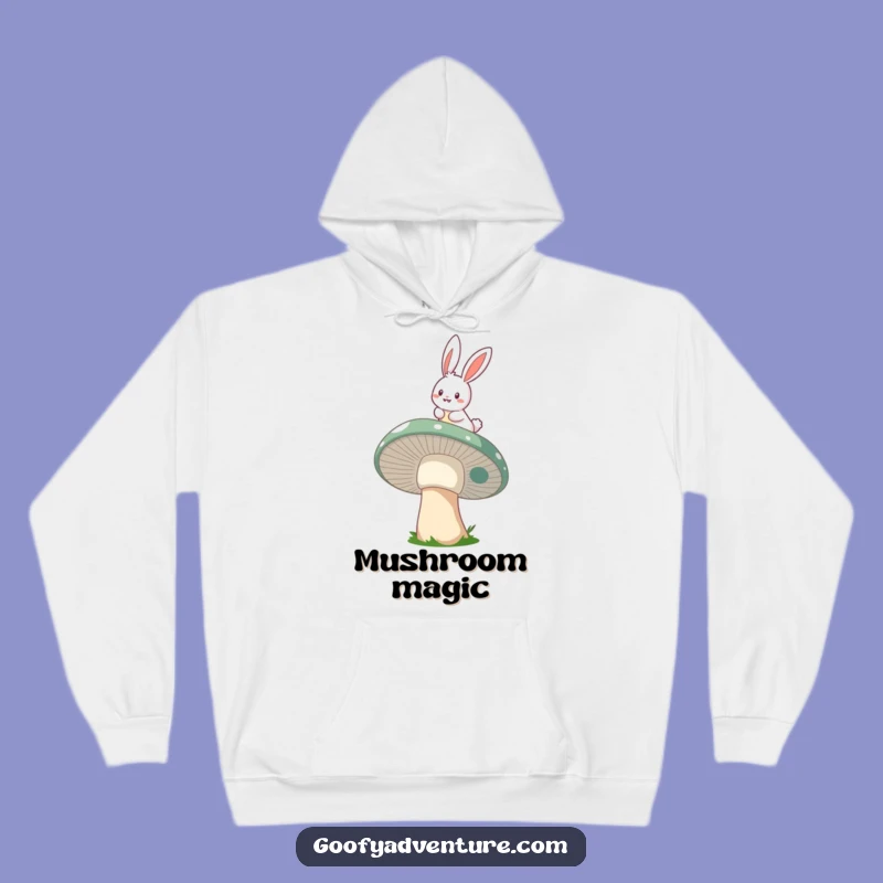 Funny Bunny Mushroom Rider Hoodie: Cozy Flight, Whimsical Comfort, Warm Gift