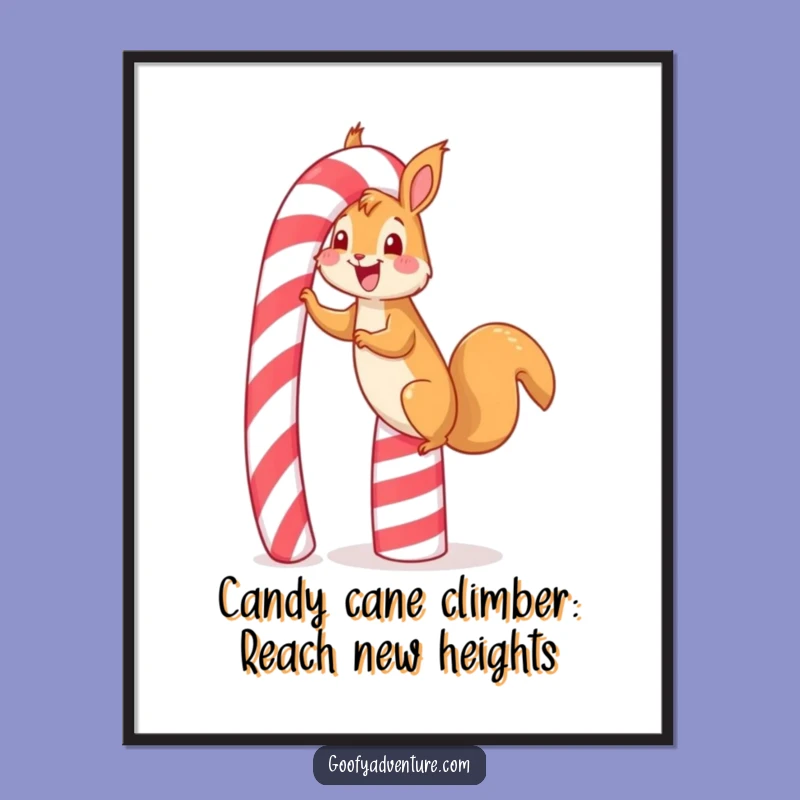 Sweet Climb Free Printable Wall Art: Funny Squirrel Downloadable Art