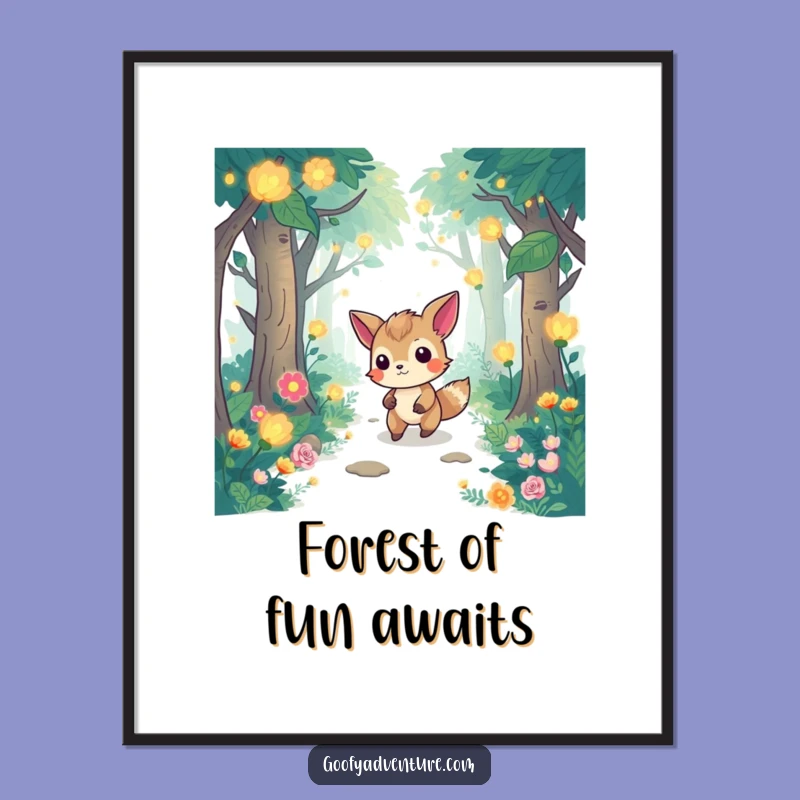 Funny Free Printable Wall Art: Whimsical Forest Animal Glow Downloadable Art
