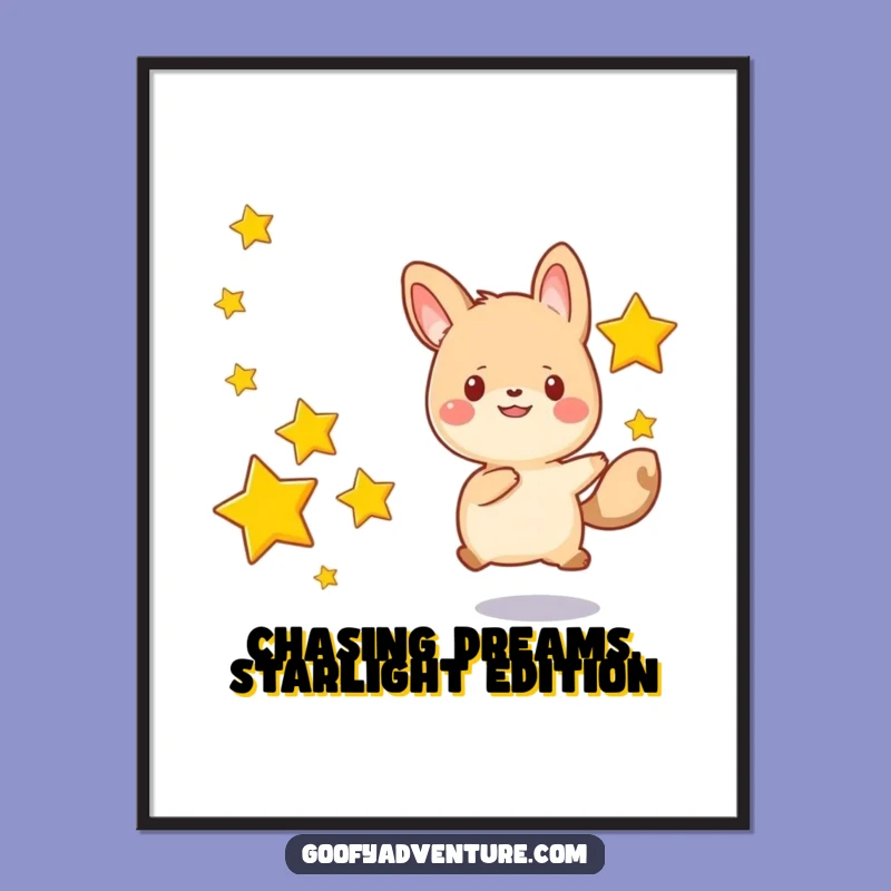 Free Printable Kawaii Art: Funny Star Chaser Downloadable Gift