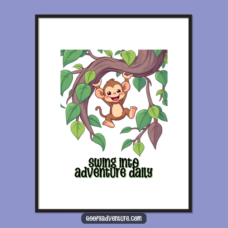 Free Printable Monkey Vine Art: Whimsical Downloadable Wall Decor for Playful Spaces