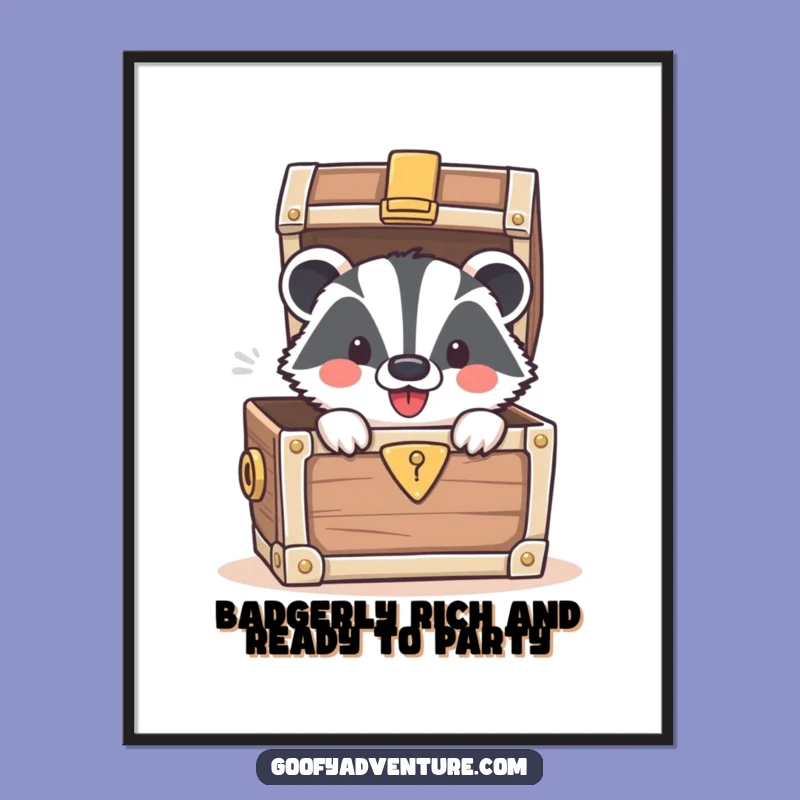 Free Printable Wall Art: Badger's Treasure Trove, Quirky Downloadable Decor for Home
