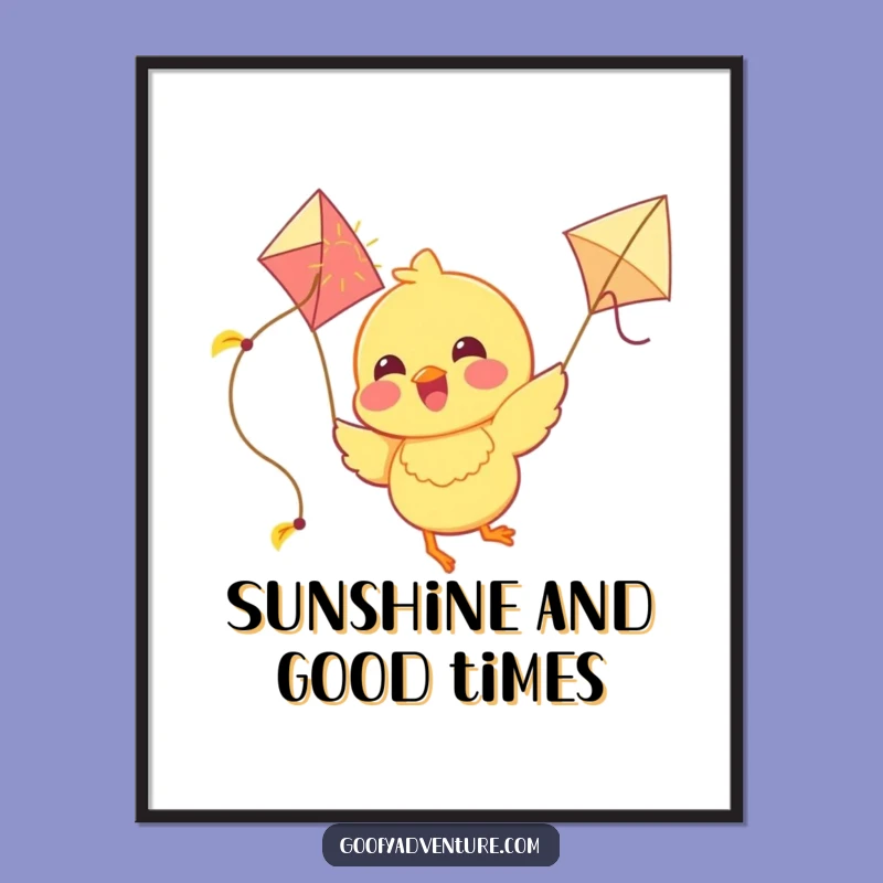 Free Printable Wall Art: Chick's Sunshine Flight, Funny Downloadable Decor