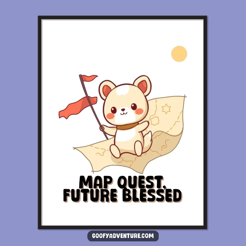 Free Printable Wall Art: Explorer Animal Map, Downloadable Adventure Decor