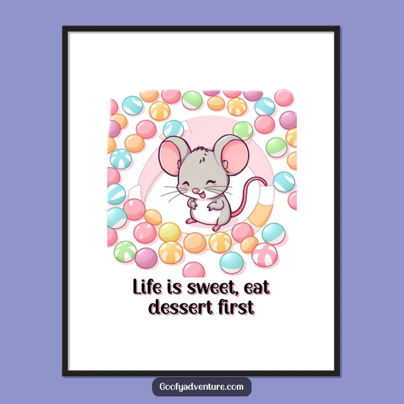 Free Printable Wall Art: Mouse's Candy Maze Adventure, Whimsical Downloadable Decor