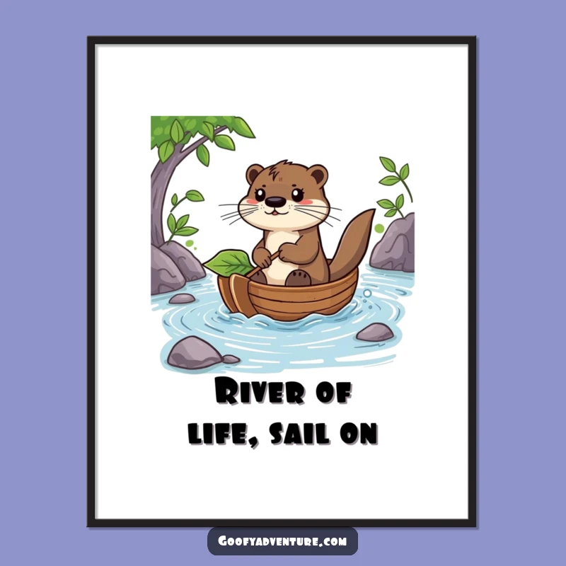 Free Printable Wall Art: Otter's River Adventure, Funny Downloadable Decor