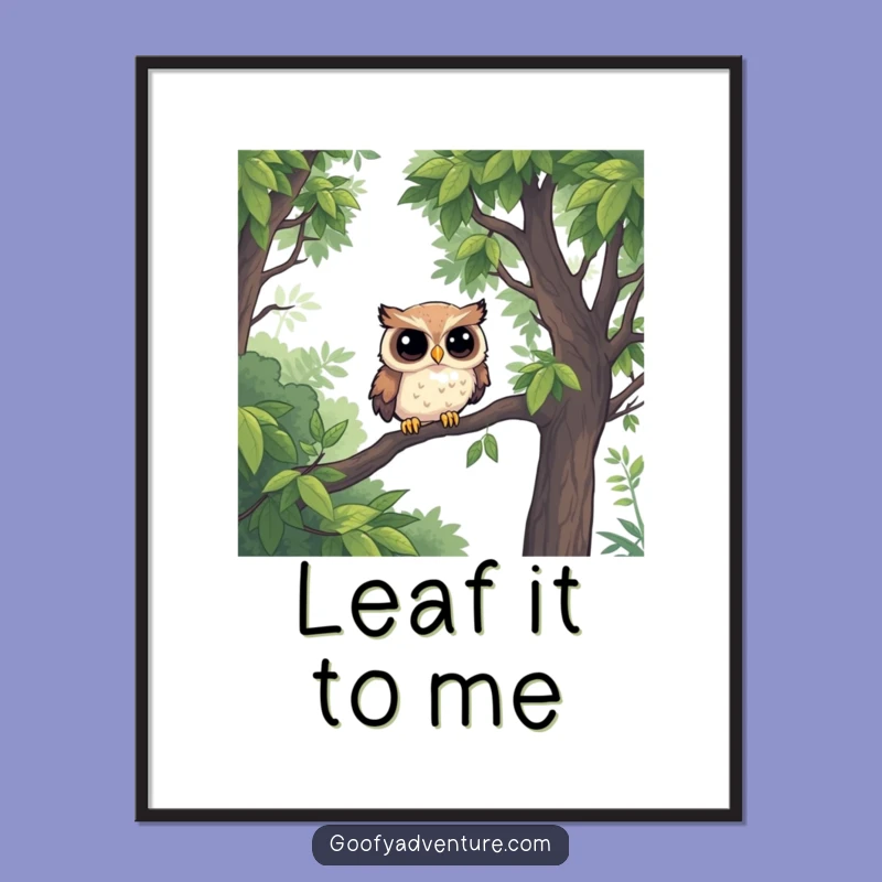 Funny Free Printable Owl Jungle Wall Art: Brave Navigator Downloadable Decor
