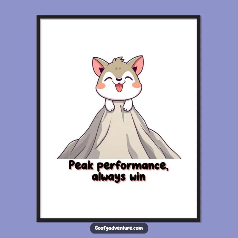 Funny Free Printable Wall Art: Determined Animal Mountain Climber Downloadable Art