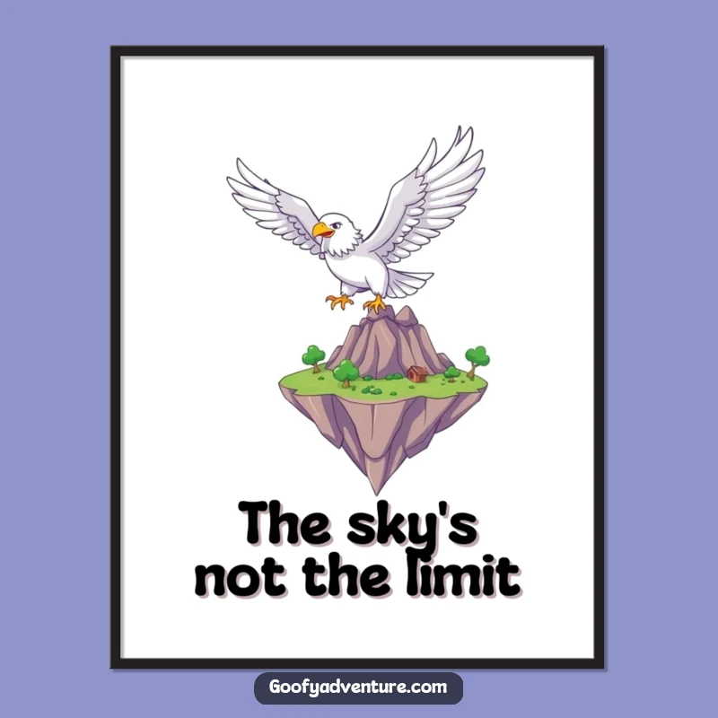 Free Printable Wall Art: Soaring Eagle Fantasy Humor Downloadable Art Gift