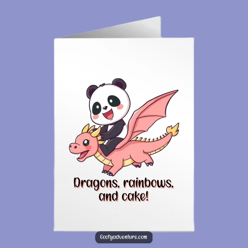 Free Printable Panda Dragon Birthday Card: Funny Downloadable Gift for a Magical Celebration
