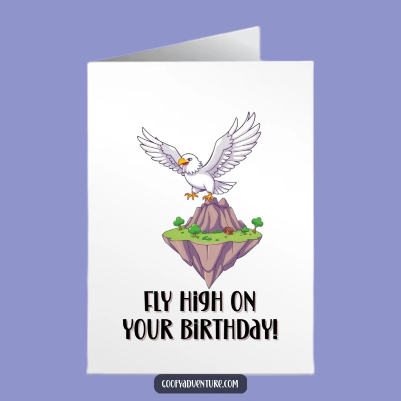 Free Printable Birthday Card: Soaring Eagle Fantasy Humor Downloadable Gift