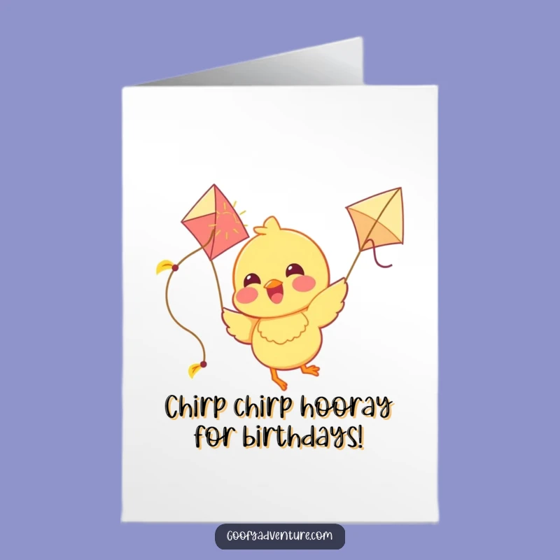 Free Printable Birthday Card: Sunny Chick Soars, Funny Downloadable Gift