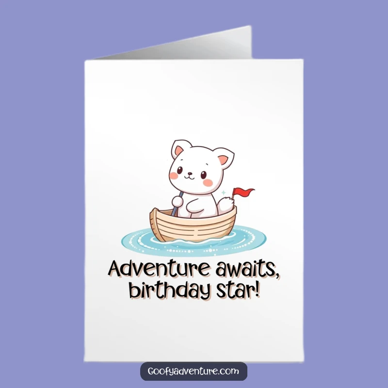 Free Printable Kawaii Animal Sailing Card: Funny Birthday Downloadable Gift