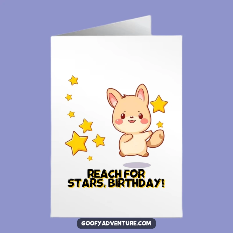 Free Printable Kawaii Stars Card: Funny Birthday Downloadable Gift