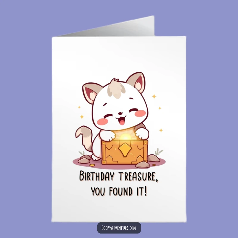 Free Printable Kawaii Treasure Card: Funny Birthday Downloadable Gift