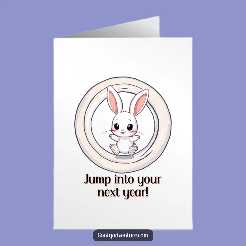 Free Printable Rabbit Portal Birthday Card: Jump into Fun with this Funny Downloadable Gift