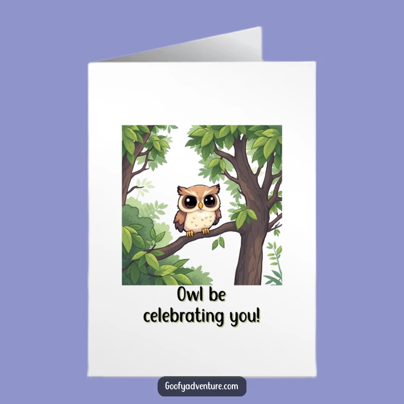 Funny Free Printable Owl Birthday Card: Brave Jungle Navigator Downloadable Gift