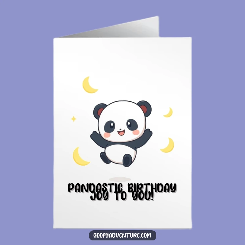 Free Printable Panda Moon Birthday Card Funny Downloadable Gift