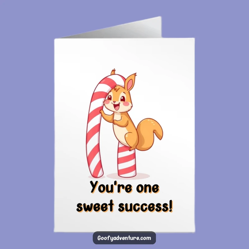 Free Printable Congrats Card: Squirrel Reaches Sweet Goal, Funny Digital Download