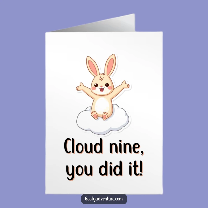 Free Printable Congratulations Card: Rabbit's Cloud Nine, Funny DIY Downloadable Gift