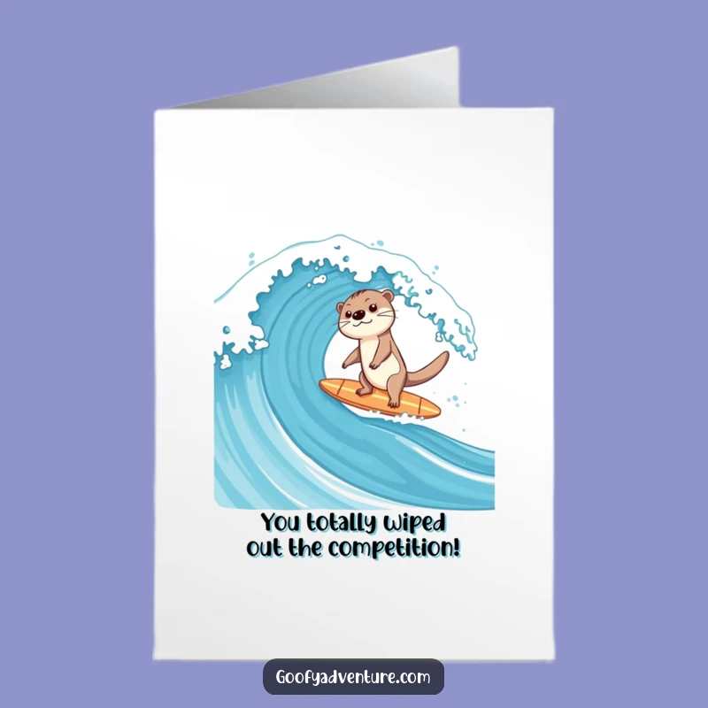 Free Printable Otter Congratulations Card: Ride the Wave with this Funny Downloadable Gift