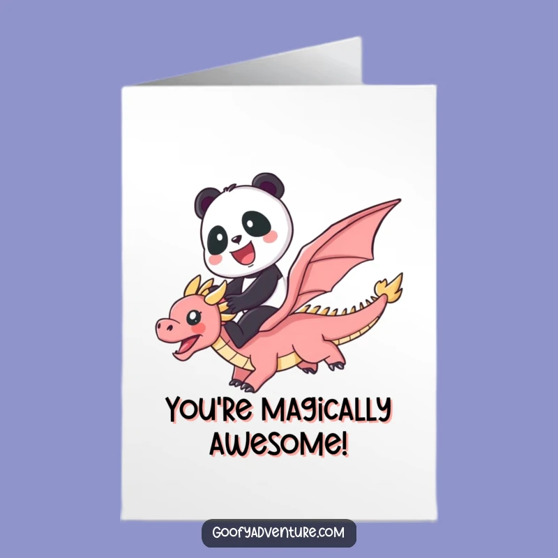 Free Printable Panda Dragon Card: Hilarious Congratulations Downloadable Gift for Big Wins