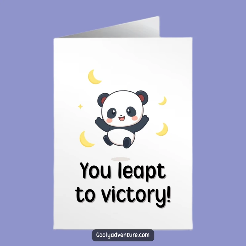 Free Printable Panda Moon Congrats Card Funny Downloadable Gift