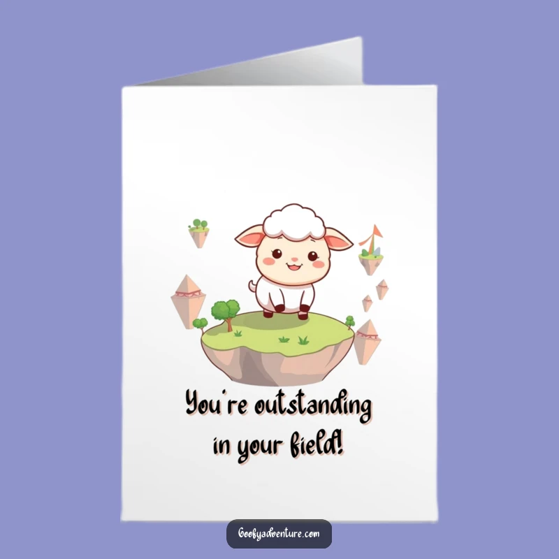 Free Printable Sheep Floating Islands Congratulations Card: Dreamy Success Downloadable Gift