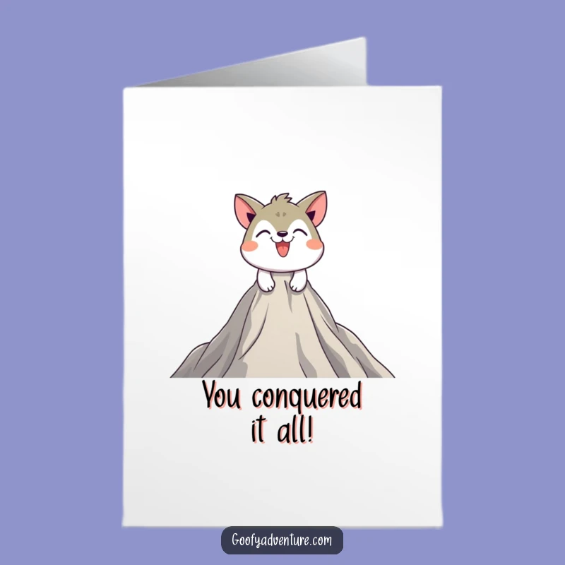 Free Printable Congrats Card: Animal Summit Achievement Funny Downloadable Gift