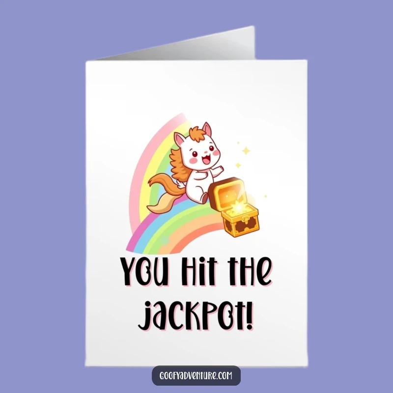 Free Printable Congrats Card: Animal Rainbow Treasure Funny Downloadable Gift